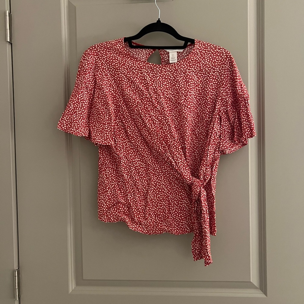 Red Floral Printed Top